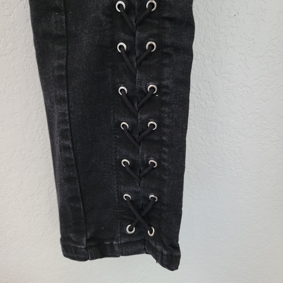 Topshop Jamie lace-up moto skinny jeans - Picture 4 of 6